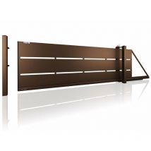 Portail coulissant modern AW.10.110 - p marron en plusieurs dimensions avec motorisation intégrée - Dimensions: 4000x1200 - Sens d'ouverture: