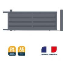 Portail coulissant prêt à poser azyr Gris 7016 L356 cm x 139cm refoulement gauche en aluminium belty