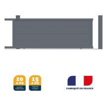 Portail coulissant prêt à poser maryn Gris 7016 L356 cm x 135cm en aluminium belty