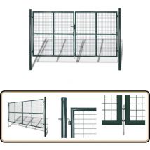Portail de clôture à porte double Acier enduit de poudre - Portail De Cloture - Portail Jardin - Portail Acier - Portail Sécurisé - Portillon