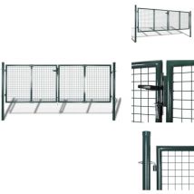 Portail de clôture Acier 306x175 cm Vert - Portail De Cloture - Portail Jardin - Portillon - Clôture Acier - Portail Vert