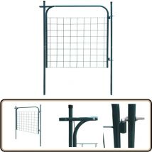 Portail de clôture de jardin 100 x 100 cm Vert - Portail De Jardin - Portillon - Clôture - Porte D'entrée - Acier Galvanisé