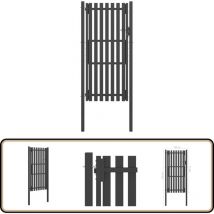 Portail de clôture de jardin Acier 1x2,5 m Anthracite - Portail De Jardin - Portillon - Clôture - Portail Aluminium - Portail Acier