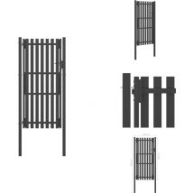 Portail de clôture de jardin Acier 1x2,5 m Anthracite - Portail De Jardin - Portillon - Clôture - Portail Aluminium - Portail Acier