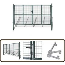 Portail de Clôture en Grillage Galvanisée 289 x 175 cm / 306 x 225 cm - Portail De Jardin - Portails En Acier - Clôture Grillagée - Porte De Jardin
