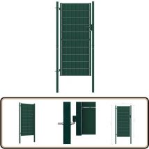 Portail de clôture pvc et acier 100x124 cm Vert - Portail De Cloture - Portillon - Porte De Jardin - Clôture Pvc - Clôture Acier