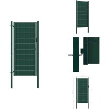 Portail de clôture pvc et acier 100x164 cm Vert - Portail De Cloture - Portillon - Porte De Jardin - Clôture Pvc - Clôture Acier