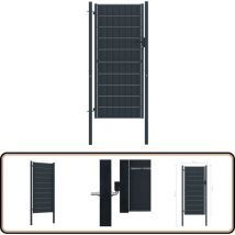 Portail de clôture pvc et acier 100x204 cm Anthracite - Portail De Cloture - Portail En Acier - Portail Pvc - Portail Anthracite - Porte De Jardin