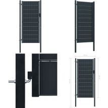 Vidaxl - Portail de clôture pvc et acier 100x204 cm Anthracite - Portail De Cloture - Portail En Acier - Portail Pvc - Portail Anthracite - Porte De