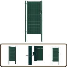 Portail de clôture PVC et acier 100x204 cm Vert - Portail De Cloture - Portail Jardin - Portillon - Clôture Pvc - Clôture Acier