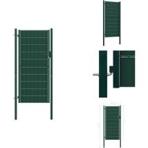 Portail de clôture pvc et acier 100x204 cm Vert - Portail De Cloture - Portail Jardin - Portillon - Clôture Pvc - Clôture Acier