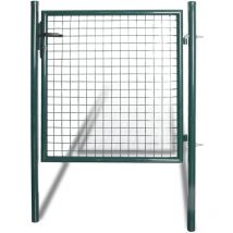 Maison Chic - Portail de Clôture Porte Portillon Portail de jardin à porte simple Acier enduit de poudre 46064