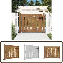 Portail de jardin 105x105 cm acier corten design de bambou - Portail De Jardin - Portails Métalliques - Portail En Acier - Porte D'entrée - Clôture