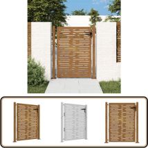Portail de jardin 105x130 cm acier corten conception de carré - Portail De Jardin - Portails Métalliques - Portail En Acier - Portail Extérieur