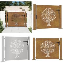 Portail de jardin 105x80 cm acier corten conception de l'arbre - Portail De Jardin - Portails Métalliques - Portail En Acier - Portail Extérieur