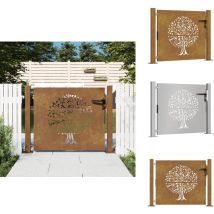 Portail de jardin 105x80 cm acier corten conception de l'arbre - Portail De Jardin - Portails Métalliques - Portail En Acier - Portail Extérieur