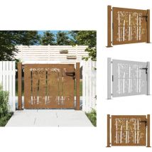 Portail de jardin 105x80 cm acier corten design de bambou - Portail De Jardin - Portails Métalliques - Portail En Acier - Portail Extérieur - Clôture