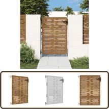 Portail de jardin 85x125 cm acier corten conception de carré - Portail De Jardin - Porte De Jardin - Portillon - Clôture - Acier Corten