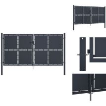 Portail de jardin Acier 300x150 cm Anthracite - Portail D'acier - Portails De Jardin - Clôture En Acier - Portail Anthracite - Portail Extérieur