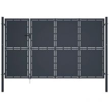 Portail de jardin Acier 350 x 150 cm Anthracite