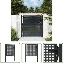 Werwing - The Living Store Portail de jardin anthracite 105x150 cm acier - Portail De Jardin - Portail En Acier - Clôture - Entrée De Jardin - Porte