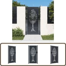Portail de jardin anthracite 105x180cm acier conception d'arbre - Portail De Jardin - Portillon - Clôture - Portail Aluminium - Portail Acier