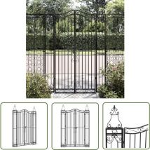 Werwing - The Living Store Portail de jardin noir 121x8x180 cm fer forgé - Portail De Jardin - Portail En Fer Forgé - Porte De Jardin - Clôture