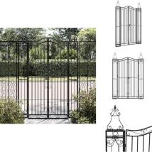 Portail de jardin noir 121x8x180 cm fer forgé - Portail De Jardin - Portail En Fer Forgé - Porte De Jardin - Clôture - Décoration Extérieur