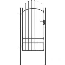 Portail de jardin Portillon Grillage Portail de Clôture Acier 1x2,5 m Noir 98085