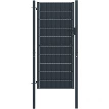 Design In - Portail de jardin,Portail de clôture pvc et acier 100x124 cm Anthracite CFW13152