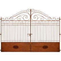 Portail extérieur en fer 400x245x7 cm Portail en fer forgé finition antique Pièce unique Portail de jardin extérieur