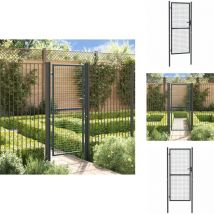 Portail en maille de jardin Acier galvanisé 100 x 250 cm Gris - Portail Jardin - Portillon Aluminium - Clôture Jardin - Portail Design - Portail Gris