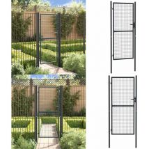 Vidaxl - Portail en maille de jardin Acier galvanisé 100 x 250 cm Gris - Portail Jardin - Portillon Aluminium - Clôture Jardin - Portail Design