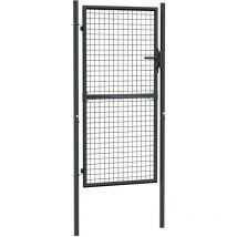 Maison Chic - Portail en maille de jardin Portillon Grillage Portail de Clôture Acier galvanisé 100 x 225 cm Gris 53482