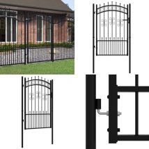 Portail et sommet de lance Noir 103x200 cm Acier enduit poudre - Portail De Clôture - Portail Jardin - Portillon - Clôture - Fermeture Jardin - Home
