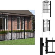 Vidaxl - Portail et sommet de lance Noir 103x200 cm Acier enduit poudre - Portail De Clôture - Portail Jardin - Portillon - Clôture - Fermeture Jardin