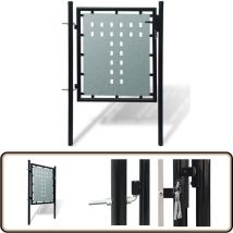 Portail simple de clôture Noir 100x150 cm - Portail De Cloture - Portail Noir - Portail Jardin - Portillon - Clôture