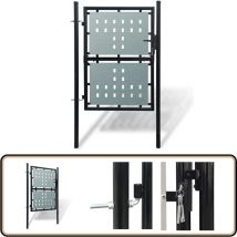 Portail simple de clôture Noir 100x200 cm - Portail De Cloture - Portail Noir - Portail Jardin - Portillon - Clôture