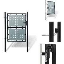 Vidaxl - Portail simple de clôture Noir 100x200 cm - Portail De Cloture - Portail Noir - Portail Jardin - Portillon - Clôture