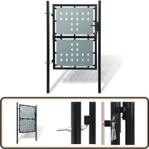 Portail simple de clôture Noir 100x250 cm - Portail De Cloture - Portail Noir - Portail Jardin - Portillon - Clôture