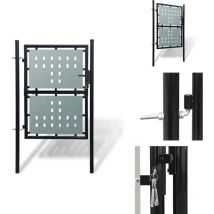 Vidaxl - Portail simple de clôture Noir 100x250 cm - Portail De Cloture - Portail Noir - Portail Jardin - Portillon - Clôture