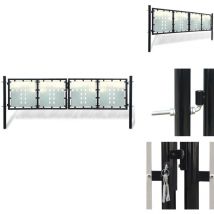 Vidaxl - Portail simple de clôture Noir 300x125 cm - Portail De Cloture - Portail Noir - Portail Jardin - Portillon - Clôture