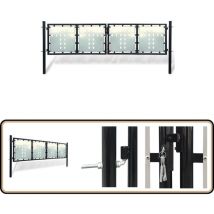 Portail simple de clôture Noir 300x150 cm - Portail De Cloture - Portail Jardin - Portillon - Portail Noir - Portail Metal