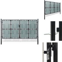 Portail simple de clôture Noir 300x225 cm - Portail De Cloture - Portail Metallique - Portail Noir - Portail Design - Portillon