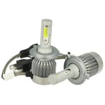 Kit Full Lampada Led Cob H4 20/20W 12V 24V Bi-Led Bi Luce Bianco 6000K Senza Driver e Ventilatore