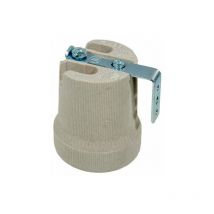 Portalampade E27 in ceramica porcellana con staffa di fissaggio