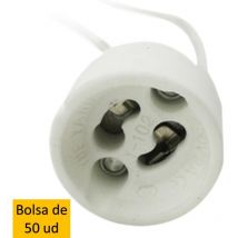 Portalamparas GU10 Ceramico Cable 150mm (precio De 50 Unidades)
