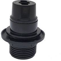 Portalamparas rosca Edison E14 con rosca tope negro