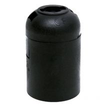 Portalamparas rosca Edison E27 liso negro