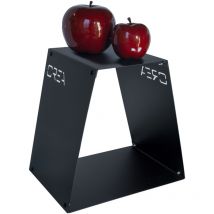 Crea - Portalegna per Camino da Interno 410x540x120 cm in Acciaio Cima Nero